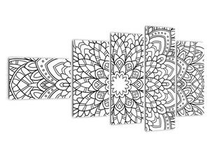 Obraz - čiernobiela mandala