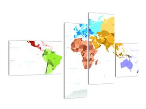 Obraz - farebná mapa sveta