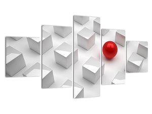 Obraz červené gule medzi kockami