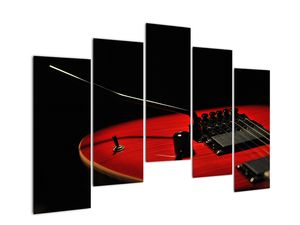 Obraz červené gitary