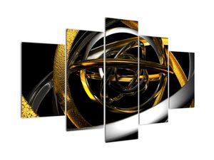 Moderný obraz - zlaté a strieborné obruče