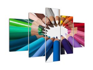 Obraz - kruh z farebných pasteliek