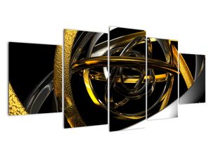 Moderný obraz - zlaté a strieborné obruče