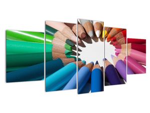 Obraz - kruh z farebných pasteliek