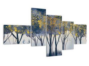 Obraz jeleň v lese