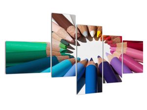 Obraz - kruh z farebných pasteliek