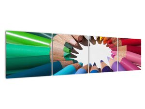 Obraz - kruh z farebných pasteliek