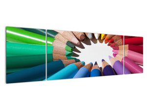 Obraz - kruh z farebných pasteliek