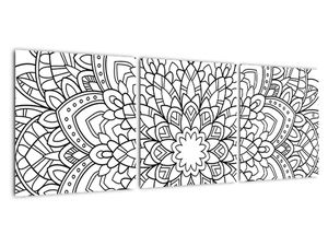 Obraz - čiernobiela mandala