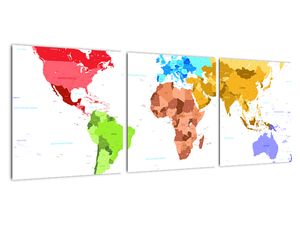 Obraz - farebná mapa sveta