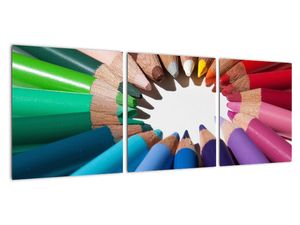 Obraz - kruh z farebných pasteliek