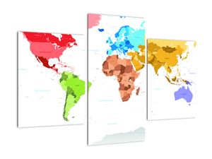 Obraz - farebná mapa sveta