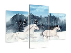 Obraz bežiacich koní